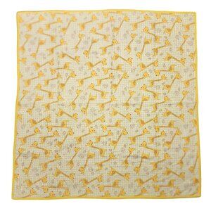 Vintage Handmade Yellow White Giraffe Baby Blanket Lovey Blankey Quilt Check